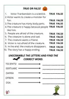 anteprima - Esercizi - HALLOWEEN ACTIVITY "FRANKENSTEIN" - Pagina 1