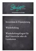 Vorschau - Präsentationen/Tafelbilder - Inhaltliche Wiederholung der Themen Investition & Finanzierung - Deckblatt