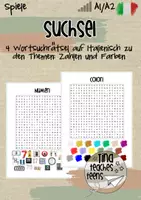 Vorschau - Spiele - Suchsel Italienisch - Zahlen und Farben | crucipuzzle numeri e colori - Deckblatt
