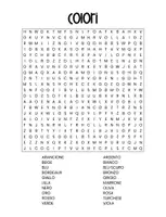 Vista previa - Hojas de trabajo - Sopa de Letras italiano: números y colores | numeri e colori - página 3