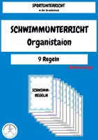 Vorschau - Poster - SCHWIMMUNTERRICHT - Schwimmregeln (Grundschule) - 9 Bildkarten - Deckblatt