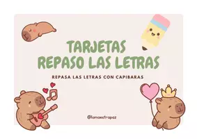 Vista previa - Juegos / Gamificación - Tarjetas educativas de repaso de letras CAPIBARAS - Portada