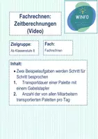 Vorschau - Videos - Fachrechnen: Zeitberechnung (Video) - Deckblatt