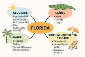 Vorschau - Arbeitsblätter - Arbeitsblätter zum Thema "Florida" + Lösung & MP3 + Mindmap + Infografik - Seite 2