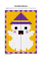 Vorschau - Mal- und Bastelvorlagen - Pixel-Bilder: Halloween (Symmetrie / Pixel-Art) - Seite 3