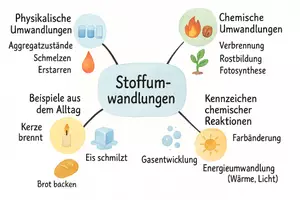 Vorschau - Arbeitsblätter - Lernposter + AB mit Fragen zum Thema "Stoffumwandlungen" + Lösungsblatt + Mindmap + Infografik - Seite 3
