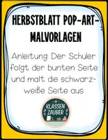 Vorschau - Arbeitsblätter - Herbstliche Pop-Art-Blätter zum Ausmalen - Seite 1