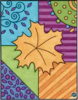 Vorschau - Arbeitsblätter - Herbstliche Pop-Art-Blätter zum Ausmalen - Seite 2