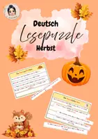 Vorschau - Stationenlernen - Lesepuzzle Herbst ab Klasse 2 - Deckblatt