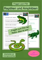 Vorschau - Arbeitsblätter - Reptilien und Amphibien - Fragen zum Film WAS IST WAS - Wirbeltiere - Lebensraum Gewässer - Deckblatt