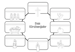Vorschau - Arbeitsblätter - Das Kirchenjahr entdecken – Arbeitsblatt & Bildkarten - Seite 2