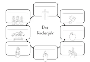 Vorschau - Arbeitsblätter - Das Kirchenjahr entdecken – Arbeitsblatt & Bildkarten - Seite 3