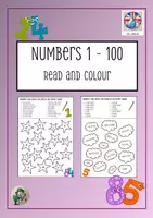 Vorschau - Arbeitsblätter - Read and colour numbers 1-100 - Deckblatt