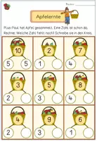Vorschau - Arbeitsblätter - Materialpaket Mathe Herbst Klasse 1 | Addition & Zahlzerlegung bis 10 | Rechnen mit Äpfeln & Eicheln - Seite 1