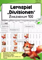 Vorschau - Stationenlernen - Division im Zahlenraum 100 - Rechenwendekarten | Klasse 2 - Deckblatt