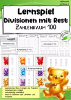 Vorschau - Stationenlernen - Division mit Rest im ZR 100 - Rechenwendekarten | Klasse 2 - Deckblatt