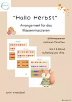 Vorschau - Arbeitsblätter - Hallo Herbst - Arrangement für das Klassenmusizieren - Deckblatt
