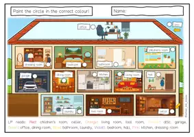 Vorschau - Arbeitsblätter - At home - rooms: Arbeitsblatt (3x differenziert) - Seite 2