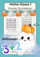 Vorschau - Arbeitsblätter - Mathe Klasse 1 Halloween Muster fortsetzen kleben/schneiden - Deckblatt