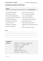 Aperçu - Feuilles d'exercices - Dialogue A2 « Une journée typique à l’école professionnelle » – 18 questions avec expressions clés & guide - Page 1