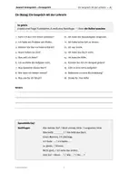 Aperçu - Feuilles d'exercices - Dialogue A2 « Une conversation avec la professeure » – 18 questions avec expressions clés & guide - Page 1