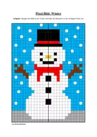 Vorschau - Arbeitsblätter - Pixel-Bilder: Winter (Symmetrie / Pixel-Art) - Seite 3