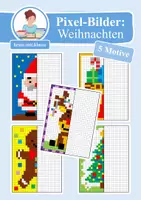 Vorschau - Arbeitsblätter - Pixel-Bilder: Weihnachten & Advent (Symmetrie / Pixel-Art) - Deckblatt