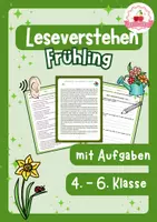 Vorschau - Arbeitsblätter - Leseverstehen Frühling mit Aufgaben und Lösungen 4.-6.Klasse - Deckblatt