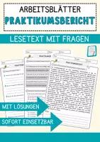 Vorschau - Arbeitsblätter - Praktikumsbericht Arbeitsblätter mit Fragen + Lösungen Deutsch DaZ AB - Deckblatt