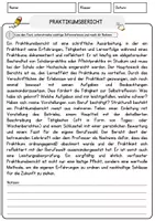 Vorschau - Arbeitsblätter - Praktikumsbericht Arbeitsblätter mit Fragen + Lösungen Deutsch DaZ AB - Seite 1