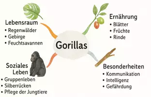 Vorschau - Arbeitsblätter - Arbeitsblätter zum Thema "Gorillas" + Lösung & MP3 + Mindmap + Infografik - Seite 2