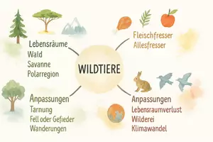 Vorschau - Arbeitsblätter - Arbeitsblatt "Wildtiere" + Onlineübung & MP3 + Mindmap + Infografik - Seite 3