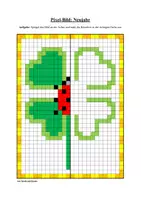 Vorschau - Mal- und Bastelvorlagen - Pixel-Bilder: Neujahr & Silvester (Symmetrie / Pixel-Art) - Seite 2
