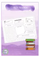 Vorschau - Arbeitsblätter - Ich habe gelesen! Arbeitsblatt zur Buch Reflexion FREEBIE - Deckblatt