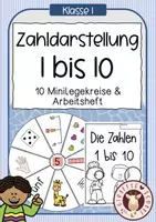 Vorschau - Unterrichtsreihen - Zahlen 1 bis 10 - Arbeitsheft & 10 Mini-Legekreise - Deckblatt