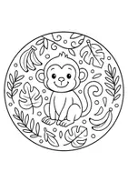 Vorschau - Mal- und Bastelvorlagen - Dschungeltiere Mandala – 10 Ausmalbilder - Seite 3