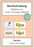 Vorschau - Bildkarten - Materialpaket_Rechtschreibung (kurz oder lang) - Deckblatt