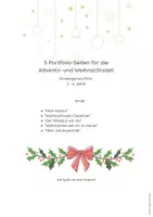 Vorschau - Arbeitsblätter - Elementarpädagogik: Advents- und Weihnachtszeit Portfolio - Deckblatt