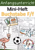 Vorschau - Arbeitsblätter - Buchstabe F f - Miniheft - Faltheft - Buchstabeneinführung - Deckblatt