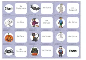 Vorschau - Spiele - Lesedomino - Halloween (Freiarbeit DaZ 1. Klasse / 2. Klasse / 3. Klasse) - Seite 1