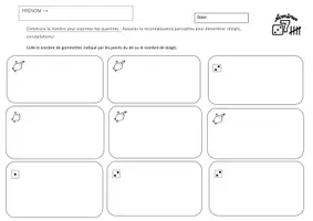 Aperçu - Feuilles d'exercices - coller des gommettes quantités jusqu'à 3, 2 versions - Page 1