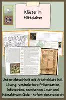 Vorschau - Stundenentwürfe - Kloster im Mittelalter - Deckblatt