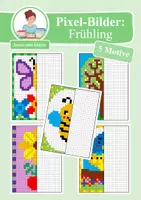 Vorschau - Arbeitsblätter - Pixel-Bilder: Frühling (Symmetrie / Pixel-Art) - Deckblatt
