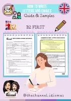 Vorschau - Merkblätter - HOW TO WRITE LETTERS & EMAILS – Guide & Samples (B2 First) - Deckblatt