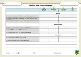 Vorschau - Test - Notenvergabe: Mündliche Note Kompetenzraster Einschätzung - Seite 2