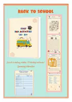Vista previa - Hojas de trabajo - Back to school activities for A1-A2 English learners - Portada