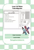 Vorschau - Arbeitsblätter - Lesen und Malen - Federmäppchen - Deckblatt