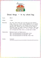 Vorschau - Arbeitsblätter - "In my school bag" (School things / Interaktives Bastelprojekt) - Englisch - Kl. 3/4 - Seite 1