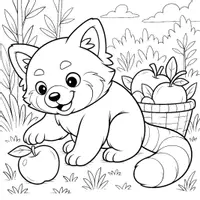 Vorschau - Mal- und Bastelvorlagen - Roter Panda Ausmalbilder (50 Malvorlagen) inkl. Stundenentwurf (PDF) - Seite 1