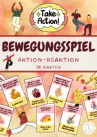Vorschau - Spiele - Bewegungsspiel Aktion Reaktion 36 Karten - Deckblatt